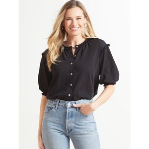 Goldie Ruffle Pima Cotton Short Sleeve Top Xs/S